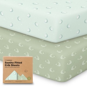 KeaBabies 2pk Soothe Fitted Crib Sheets Neutral, Organic Baby Crib Sheets, Fits Standard Nursery Baby Mattress - 1 of 4