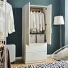 ORRD  White 2-Door Closet with 2 Drawers, Soft Close Doors & E0 Eco Board for Deep Storage - 2 of 4
