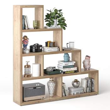Fc Design 5 Tier Corner Bookcase Wooden Display Shelf Storage Rack  Multipurpose Shelving Unit In Red Cocoa Finish : Target