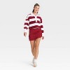 Women's Game Day Striped Cropped Long Sleeve Polo T-Shirt - JoyLab™ - 3 of 3