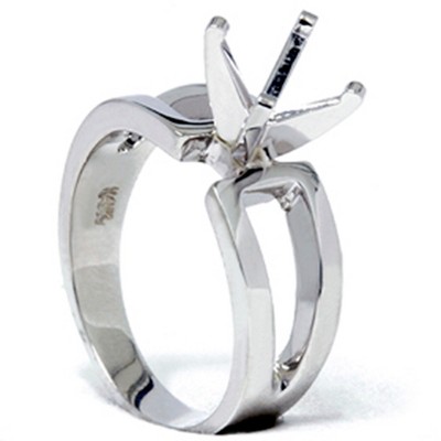 Pompeii3 Contemporary Solitaire Engagement 14K White Gold Ring Setting