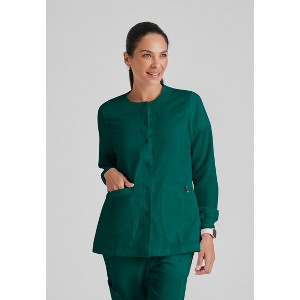 Grey's Anatomy by Barco Classic Women's Jamie 4-Pocket Crewneck Snap-Front Warm-Up Scrub Jacket - 1 of 4