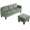 ORRD L-Shaped Sofa with Padded Cashmere, Modern Sectional Couch for Living Room or Apartment, Olive Green - 2 of 4