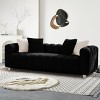 Modern Corduroy Sofa with Plush Cushions and Metal Legs for Living Room or Bedroom -3irtyhousy - 2 of 4