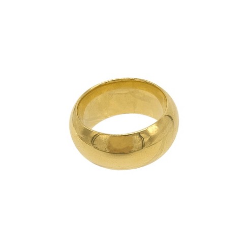 Adornia Tarnish Resistant 14k Gold Plated 10mm Domed Cigar Band - image 1 of 4