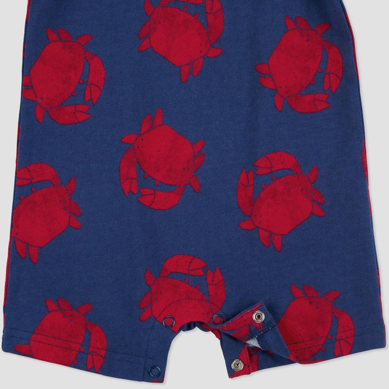 Carter's Just One You® Baby Boys' Crab Romper - Navy Blue/Red, 4 of 5