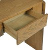 Kumasinova 55" Entryway Table with Natural Wood Grain Finish,Oval Sofa Table with Fluted Design,Wood Console Table with Drawers for Living Room - 4 of 4