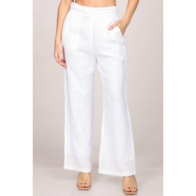 Women's Straight Leg Linen Pants - M.RENA