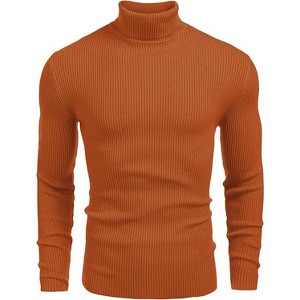 COOFANDY Mens Ribbed Slim Fit Knitted Pullover Casual Turtleneck Sweater - 1 of 4