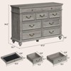 Farmhouse 9-Drawer Dresser, 47" Wide Rustic Wood Chest with Metal Handles, Vintage Storage Organizer for Bedroom or Living Room - 2 of 4