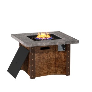 CASAINC 34.5 inch  Propane Fire Pit Table with 50000 BTU Auto-Ignition Propane Gas Firepit with Waterproof Cover - 1 of 3