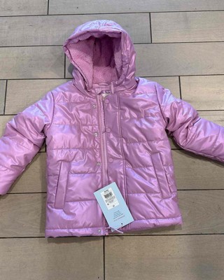 Toddler Girls' Heavyweight Shiny Puffer Jacket - Cat & Jack Toddler Girls' Heavyweight Shiny Puffer Jacket - Cat & Jack