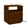 SKRAN Mid Century Nightstand with Charging Station & Outlet Hole & 2 Solid Wood Drawers,Farmhouse Dresser  with Open Shelf & Drawer - 3 of 4