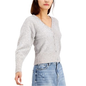 I.N.C International Concepts Womens Rhinestone Button Cardigan Sweater, Metallic, Medium - 1 of 1