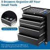 5-Drawer Rolling Tool Chest, Portable Tool Box with Wheels and Locking System, Mobile Tool Cabinet Organizer for Garage, Workshop, Repair Shop, Black - 4 of 4