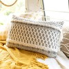 14x22 Inch Boho Print Lumbar Pillow Black & White Cotton With Polyester Fill by Foreside Home & Garden - 2 of 4