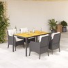vidaXL Garden Dining Set Black Poly Rattan 4-seater Removable Covers - 2 of 4