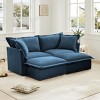 Slipcovered Sectional Sofa, 2 Seater Sofa with Removable Cover, Sofa with Convertible Ottoman, Chenille Fabric Sectional Sofas-Cuddlewood - 3 of 4