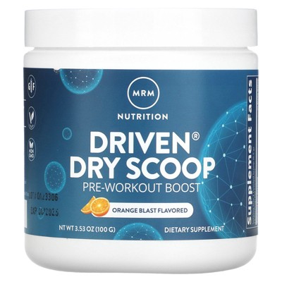 MRM Nutrition Driven™ Dry Scoop Pre-Workout Powder| Orange Blast Flavored| Pure Ingredients| Muscle + Hydration + Energy Blends| Performance Energy |