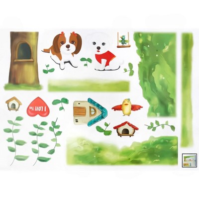 Slickblue Puppy Love Medium & Large Wall Stickers – Waterproof Vinyl Decals for Living Room, Bedroom & Dog Lover Spaces