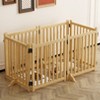 Hrinhom 6 Panel Dog Fences,Wooden Freestanding Dog Gates, Pet Gate - 2 of 4