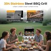 ZAFRO Food Grade Stainless Steel 3-Burner Propane Gas Grill, 24000BTU , Foldable Side Table, Barbecue Grill for Outdoor Cooking, Backyard, Patio - 3 of 4