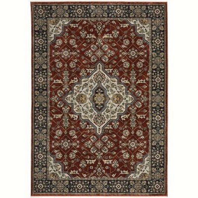 Oriental Weavers Aberdeen 4151R Red/ Blue Indoor Area Rug - 3'3" x 5'