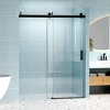 Gulches 55in to 60in W x 76in H Single Sliding Frameless Shower Door in Matte Black Finish with Clear Glass with Soft Close Explosion proof Film 1 Pc - 3 of 4