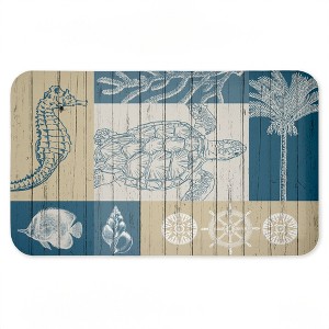 Stupell Industries Let's Sail Nautical Creatures Printed Anti-Fatigue Floor Mat, design by Kim Allen, 30"x18" - 1 of 4