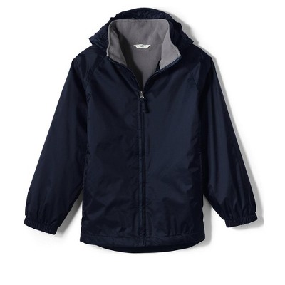 Lands' End Kids Fleece Lined Rain Jacket - X Large - Classic Navy : Target