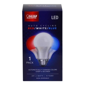 Feit Electric A19 E26 (Medium) Auto Cycling LED Bulb Blue/Red/White 1 pk - 1 of 1