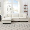 100" Modern Convertible L-Shaped Sectional Sofa with Removable Ottoman, Suede Velvet Upholstery & Throw Pillows - 2 of 4