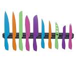 Knife Set - Colorful 10-Piece Stainless-Steel Cutting Knives with 21.5-Inch-Long Magnetic Knife Holder for Storage and Organization by Classic Cuisine