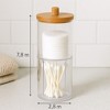 Acrylic Q-tip Dispenser and Cotton Pad Holder with Bamboo Lid, 2 Tier Nonslip Bathroom Organizer Jar for Cotton Ball, Swab, Makeup Pad, Vanity Storage - 3 of 3