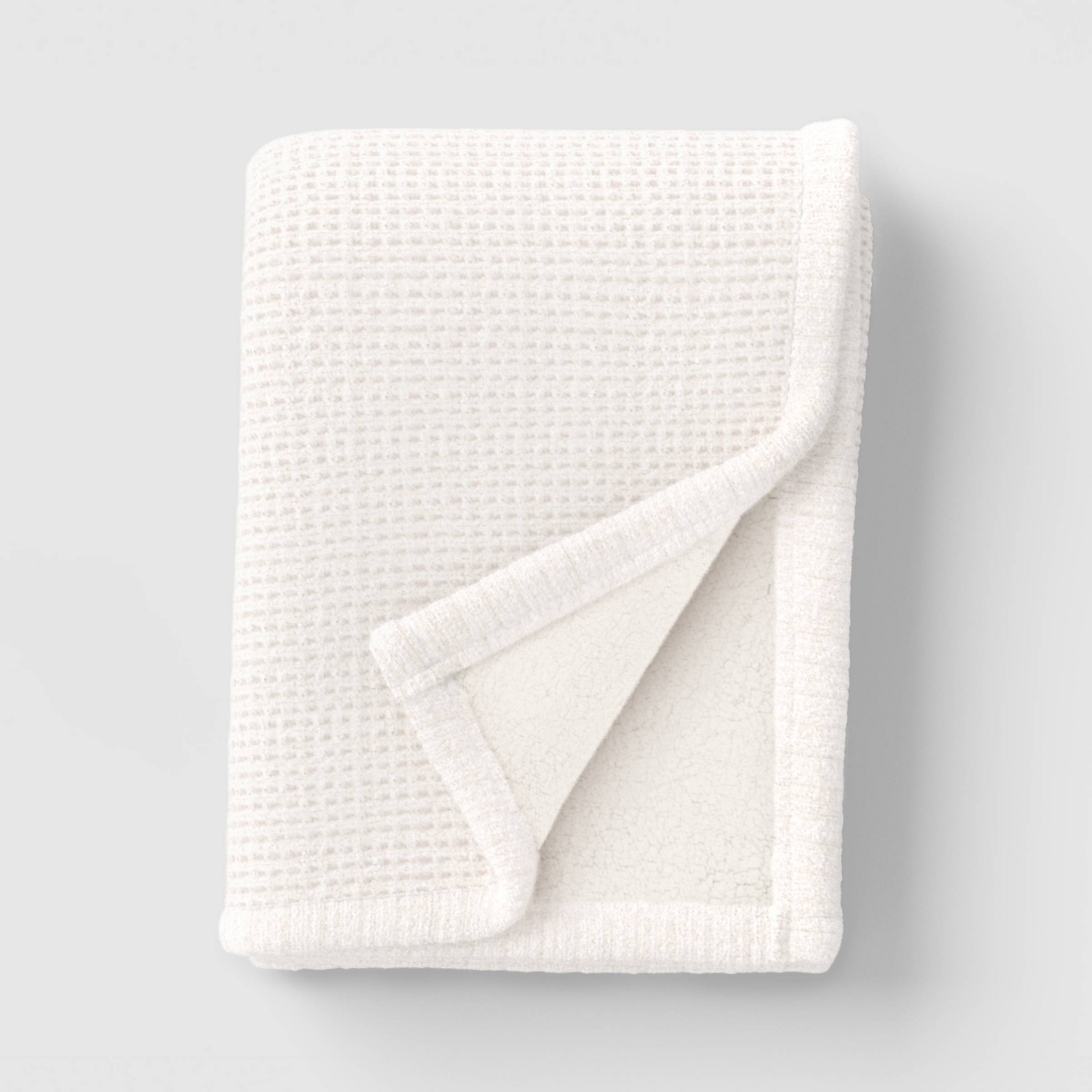 Knit Throw Blanket - color Ivory
