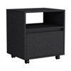 TIRAMISUBEST Nightstand with 1 Drawer, Caster Wheels, Buffet Cabinet for Mobile Bedroom Storage - 4 of 4