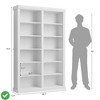 6-Tier 74.5" Tall Bookshelf with Double Storage Extra Large Bookshelf Double Wide Bookshelves w/ 12 Cubbies - 3 of 4