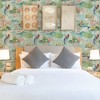 Tempaper & Co.® Mermaid Toile Removable Peel and Stick Wallpaper, Sea Glass Toile, 28 sq. ft.: Fairytale Vinyl Botanical Design - 3 of 4