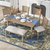 CENGHU Dining Room Table Set for 6, Kitchen Table and 4 Chairs with Bench, Rustic Wood Kitchen Table Set, for Dining Room - 2 of 4