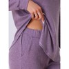 cheibear Women's Sweatshirt Jogger Lounge Set Long Sleeve Knit Round Neck Pajama Tracksuit - 4 of 4