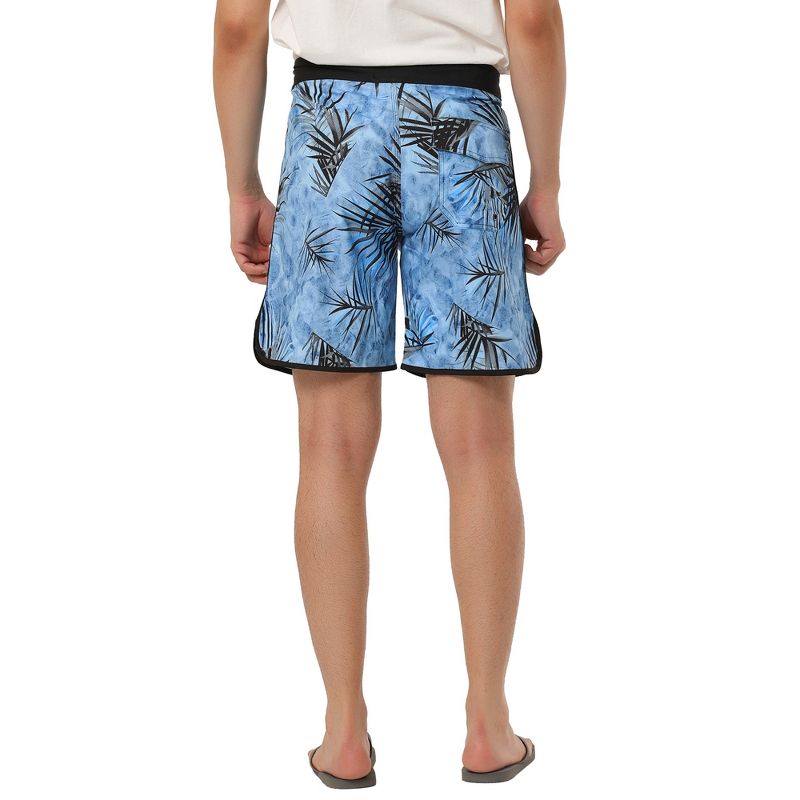 TATT 21 Men's Summer Casual Drawstring Waist Printed Beach Board Shorts, 3 of 7
