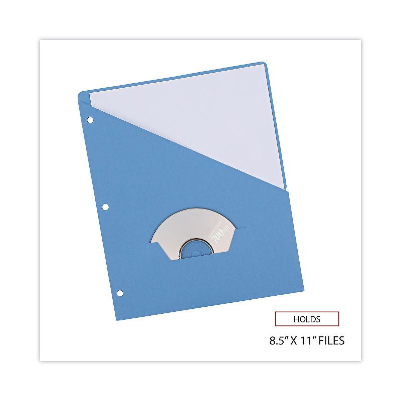 Universal Slash-Cut Pockets for Three-Ring Binders Jacket Letter 11 Pt. Blue 10/Pack 61681, 2 of 9