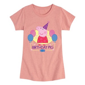 Girls' - Peppa Pig - Birthday Celebration Fitted Short Sleeve Graphic T-Shirt - 1 of 4