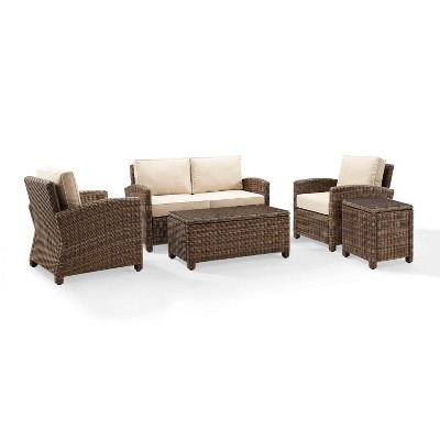Bradenton 5-Piece Sand Wicker Outdoor Conversation Set
