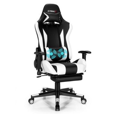 Costway Massage Gaming Chair Adjustable Swivel Computer Office Chair w/ Footrest