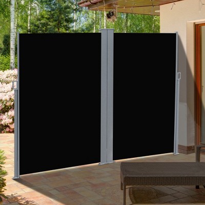 VisioGear Awnings, Retractable Side Screen Awning, Patio Privacy Screen for Garden, Balcony, Black, 236.25"*33.5"*78.35"