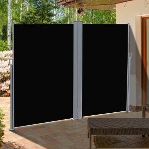 VisioGear Awnings, Retractable Side Screen Awning, Patio Privacy Screen for Garden, Balcony, Black, 236.25"*33.5"*78.35" - 1 of 4