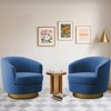 Likepay Velvet Swivel Accent Chair Barrel Chair, 360° Swivel Chair, Makeup Vanity Stool Modern Accent Chair for Living room Bedroom - 4 of 4