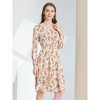 Allegra K Women's Floral Print V-Neck Smocked Waist Midi Dress - 2 of 4