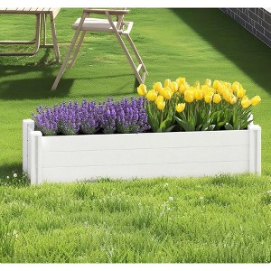 Spassay Outdoor PVC Garden Bed Patio Planter Box with Ground Stakes Planter Pot for Flowers Vegetables - 1 of 4